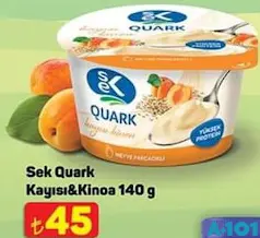 SEK QUARK KAYISI & KİNOA 140 G fiyat ve kampanya bilgisi
